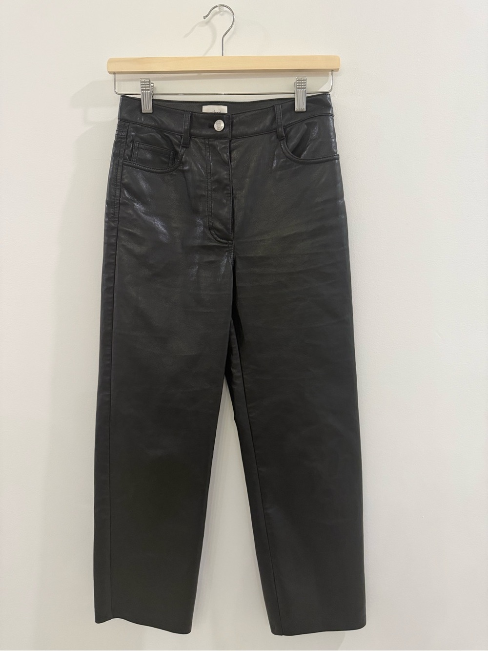 Aritzia Wilfred Black Vegan Leather Pants size 2